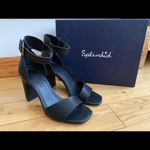 Lyndsey black leather heeled sandal by Splendid